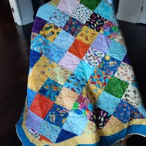 Colorful Handmade Patchwork Quilt